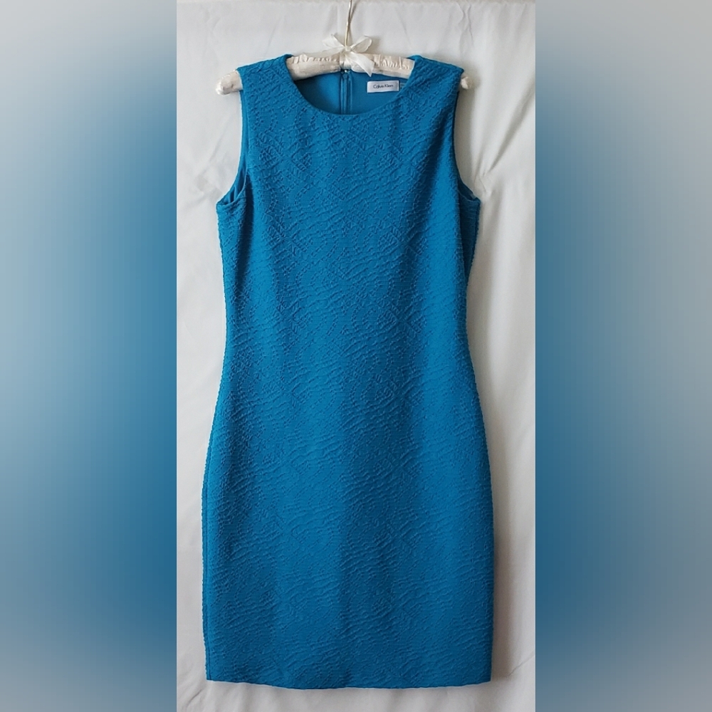 Calvin Klein Blue Sleeveless Sheath Dress